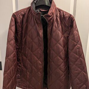 Zara Men's quilted light jacket burgundy size XL